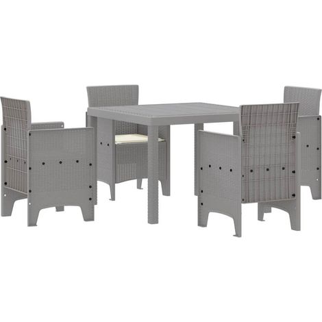 Maison Exclusive - Set da Pranzo per Giardino 5 pz Grigio chiaro Polipropilene (1/5)