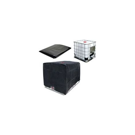 Wassertankabdeckung/Schutzplane für IBC-Container – Schwarz – Deckel und Ventil frei zugänglich – für 600-Liter-Container – IBC-Tankabdeckung – Rutschfestes Gewebe, 120 x 80 x 100 cm – Crezuo