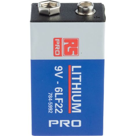 Pile 9V Lithium Manganèse Dioxyde, 1.2Ah PP3 ( Prix pour 1 ) (1/3)