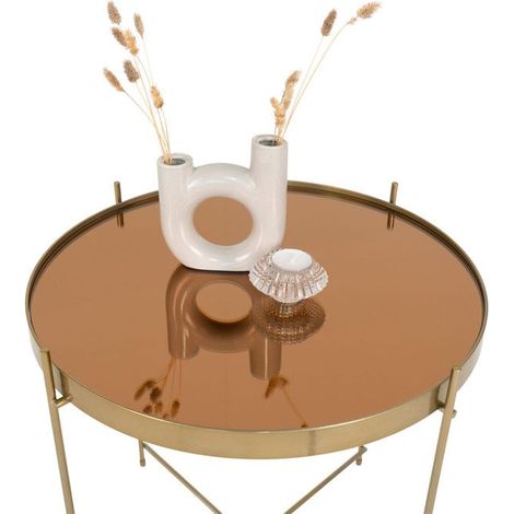 House Nordic Table basse Scarlett 48x48 cm Rond Laiton 444098
