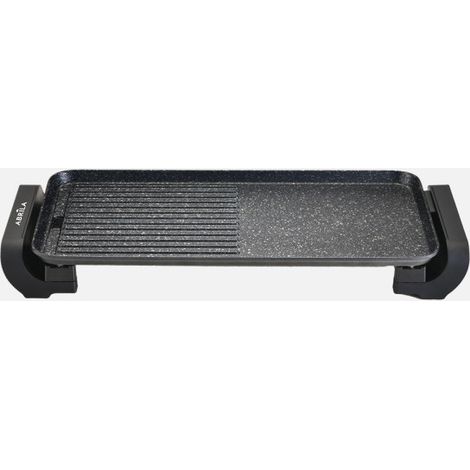 Plancha de asar y gril tokachi 1800w negro ceramica antiadherente termost.reg.calentamiento rapido 6x57,5x23,5cm