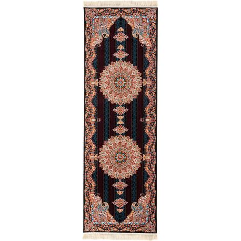 Tapis persan Abdiel  - 200x100cm, Rectangular - 100% Acrylique - Tissé - Noir