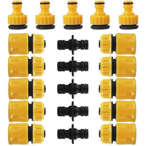Ensemble de 20 raccords pour tuyau d'arrosage : raccord d'extrémité, rallonge, raccord rapide. (1/5)