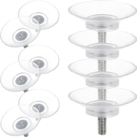 Lot de 10 Ventouses Transparentes PVC Vis Fixation Stable pour Vitres Plateaux de Table en Verre et Meubles Accessoires Polyvalents pour Support Sécurisé