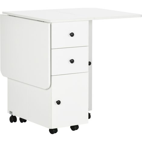 Table pliante multi-rangements FINLEY blanche