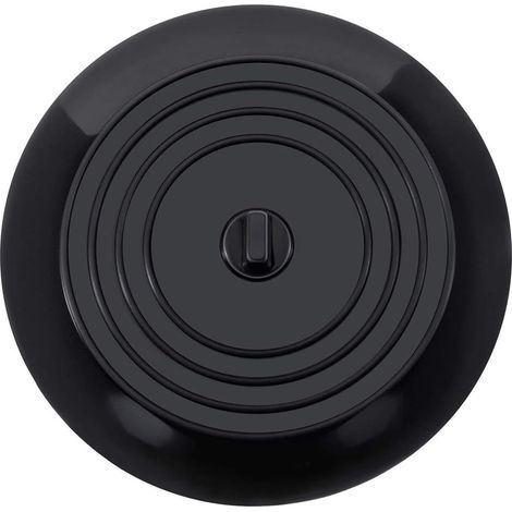 tappo per vasca da bagno universale in silicone da 15 cm / 6 pollici per cucina, bagno, vasca da bagno, doccia, lavanderia - (nero) (1/5)