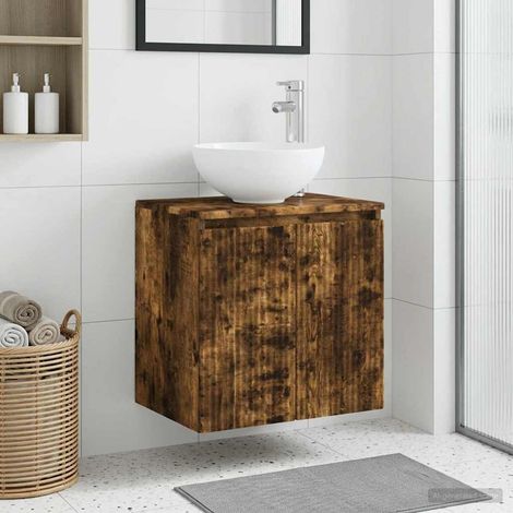 vidaXL Mobile Lavabo da Parete Rovere Fumo 49,5 x 41 x 64,5 cm