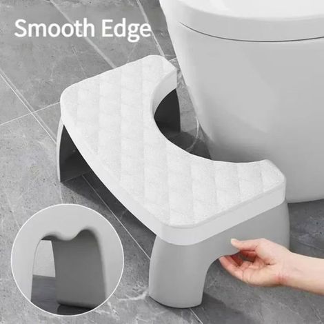 Tabouret de toilette ergonomique pour adultes, enfants et femmes enceintes, avec siège amovible, blanc