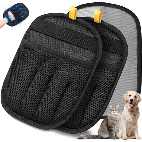 2 gants électrostatiques cinq doigts double face lavables anti-poils pour lit canapé vêtements