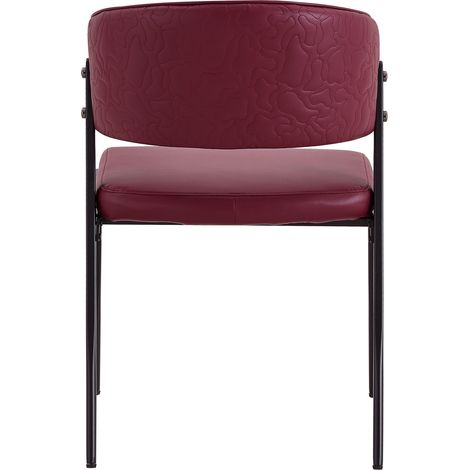 Chaise de salle à manger moderne en cuir régénéré, dossier ergonomique et pieds métal, assise confortable pour salon, cuisine ou bureau, style intemporel - CHICFURN (1/5)