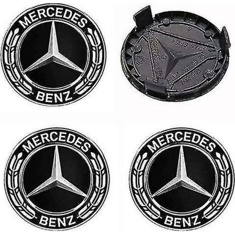 4 Pieces Center Caps Compatible With Mercedes Benz 75mm Center Wheel Cover Abs Car Accessories (1/3)
