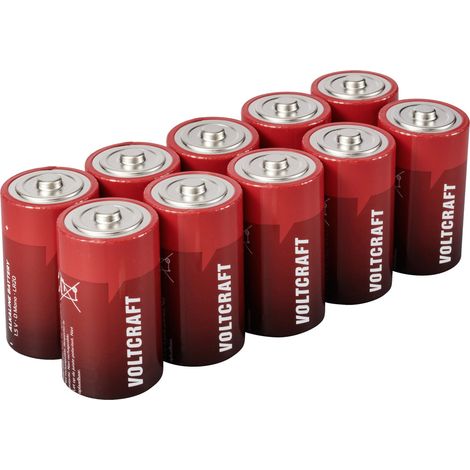 VOLTCRAFT VC-16107980 Mono (D)-Batterie Alkali-Mangan 18000 mAh 1.5 V 10 St.