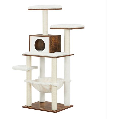 Árbol para gatos torre de juegos 138 cm cueva marrón rústico 120003889 (1/4)