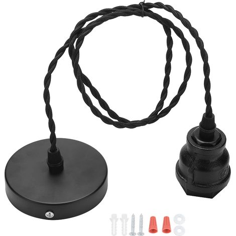 Suspension luminaire rétro en fer pour plafond, ampoule E27, 90-250V, idéale pour café, bar, couloir. (1/5)