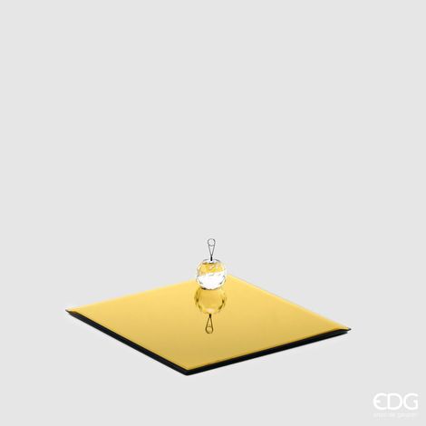 EDG Enzo De Gasperi Base Specchio Quadrato 25 x 25 Cm Gold Vetro
