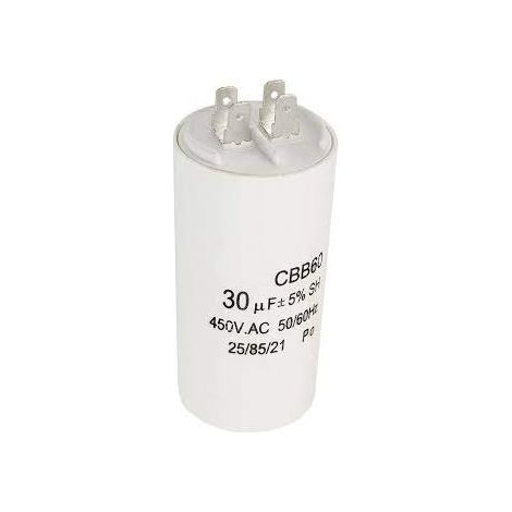 30uf 450vac Kondensatormotor 45x90mm ohne Drehung mit Faston-Klemmen 30mf450v/special