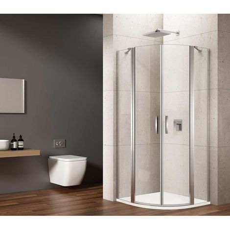 Gelco Loro - Box doccia a quarto di cerchio 90x90 cm, vetro trasparente/cromo GN5590 (1/4)