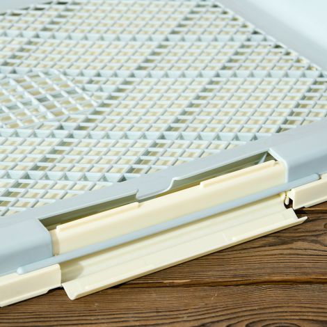 Grille de drainage pour chien 3 niveaux avec herbe synthétique, bac collecteur amovible, 63x48,5 cm, plateau d'hygiène pratique (1/5)