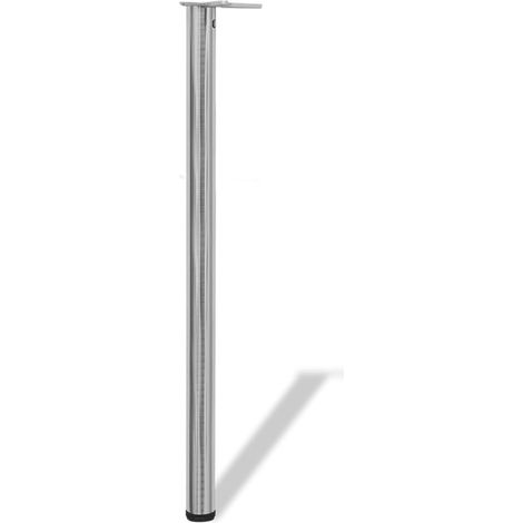 4 höhenverstellbare Tischbeine 1100 mm gebürstetes Nickel