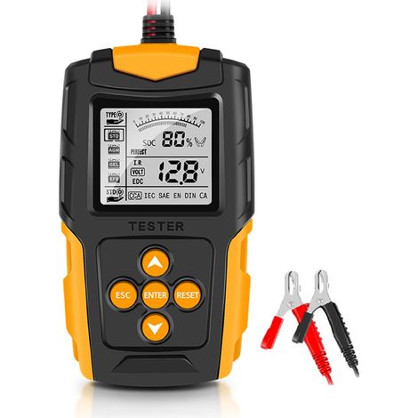 12V/24V Car Battery Tester LCD Digital Analyzer Diagnostic Tower SOH SOC CCA IR Measurement for Truck Motorcycle (1/5)