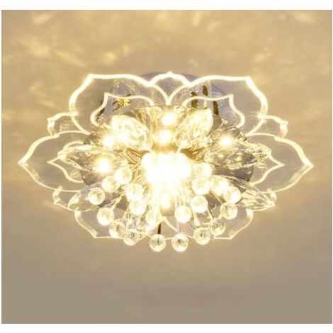 VURAHOME – Moderne LED-Kristall-Deckenleuchte – Nordischer runder Kronleuchter – Gemütliche Beleuchtung für Flur und Wohnzimmer – Elegante, handgefertigte Oberfläche (1/5)