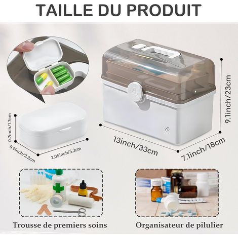 Scatola multifunzionale per medicinali con maniglia - Kit di pronto soccorso per una conservazione sicura 34x21,5x19 cm - ALTRO (1/4)