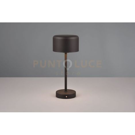 JEFF LAMPADA DA APPOGGIO RICARICABILE METALLO NERO ACCENSIONE TOUCH H. 30CM LED 1,5W 120lm, 3000K DIMMERABILE