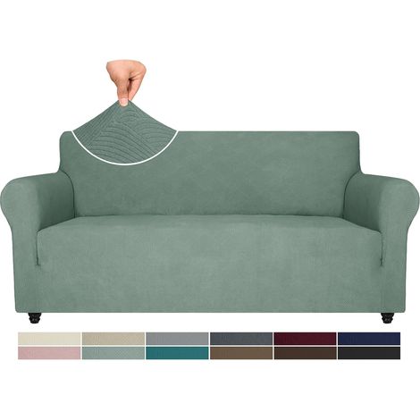 3 Seater Sofa Cover with Armrests, Light Green