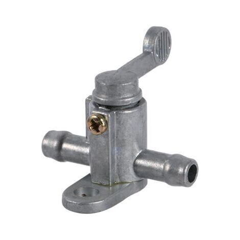 Interrupteur de Carburant en Ligne, Robinet de Carburant 8mm 5/16, Aluminium, Normalement Ouvert, 1 Voie, Montage en Ligne, Lever, Argenté, Manuel