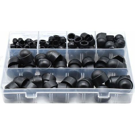145 pièces Cache-boulons, 6 tailles M4 à M12, résistant à la rouille et à l'eau, boîte de rangement incluse (1/5)