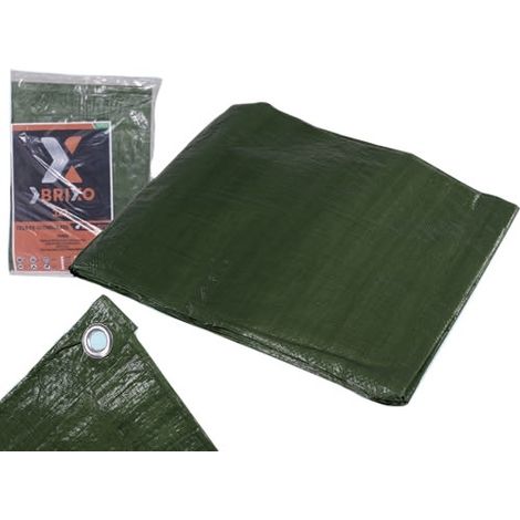 Telo Telone In Polietilene Occhiellato Leggero Colore Verde 5x6 Mt.