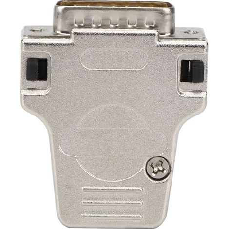 Conector serie D-SUB DB15P-180, carcasa metálica, adaptador de interfaz macho de 15 pines (1/5)