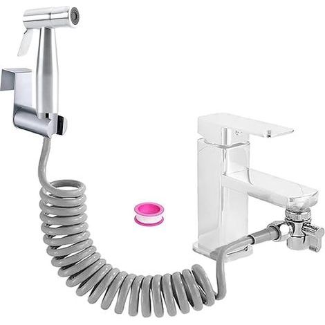 Bidet Toilet Shower Kit - Toilet Shower Kit with Tap Diverter Valve - Hand Shower Head for Intimate Hygiene