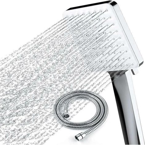 Pommeau de douche douche augmentant la pression à économie d'eau à effet pluie, pommeau de douche avec 6 types de jets, douchette à main douche (1/5)