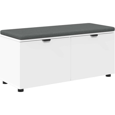 Maison Exclusive - Banc d'entrée Blanc 100 x 38 x 46 cm Bois Ingénierie et Tissu