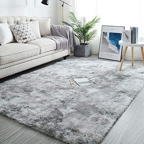 Shaggy Tapis Salon Moderne 6090 cm, Tapis de Salon à Poils Longs Moelleux Tapis de Chambre Descente de Lit Chambre Antidérapant Moquette Salon (1/5)