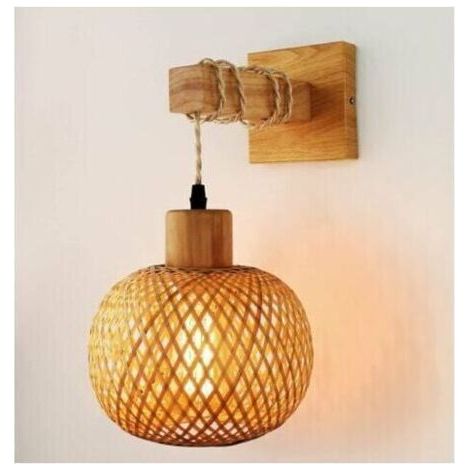 Aplique de pared Candyse, lámpara de pie de pared de madera para sala de estar, pasillo. (1/5)