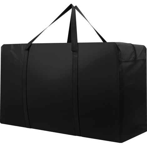 150L Grand Sac de Rangement, 600D Oxford Résistant Sac de Transport avec Poignée, Sous Lit Rangement pour Édredons Couvertures Oreillers Vestes, 85 x 55 x 33 CM, Noir (1/5)