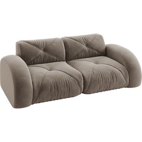CHICFURN Sofá modular de 2 plazas 204x95x76 cm chenilla topo para salón, sin montaje (1/5)