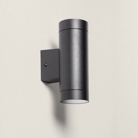 Wandleuchte Außen Aluminium doppelseitige Beleuchtung Schwarz Oakham Schwarz