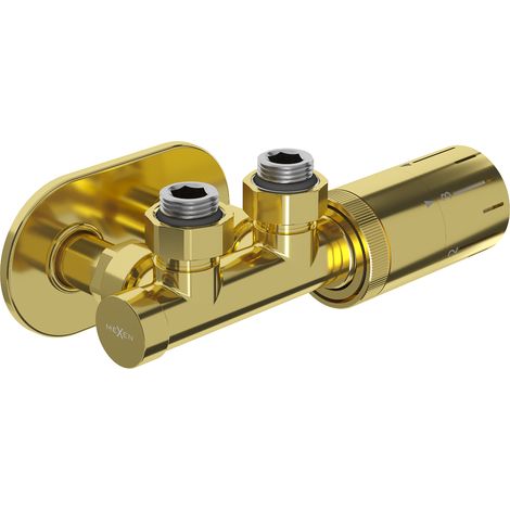 Mexen G05 set termostatico angolare con copertura R, Duplex, DN50, dorato - W907-958-905-50 (1/3)