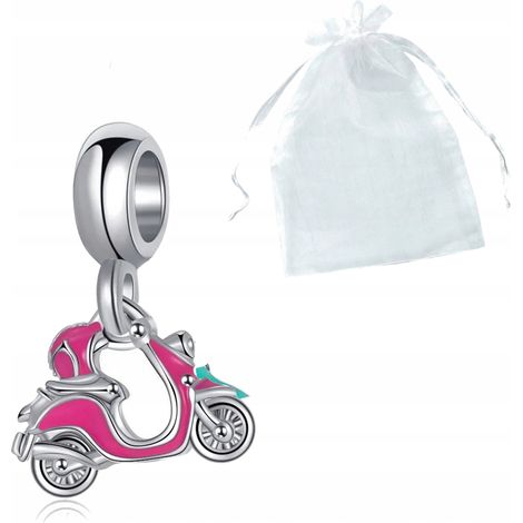 Ciondolo a forma di moto, scooter, Vespa, rosa, bellissimo, ideale come regalo. (1/2)
