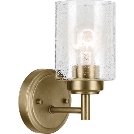 Applique industriale Winslow ottone vetro bolle E27 Kichler (1/5)
