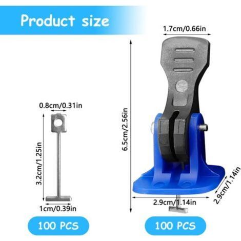 100 Pièces cale nivellement carrelage, kit de système de nivellement de carrelage, croisillon carrelage autonivelant 2mm, avec 100 Aiguilles en Acier Rechange, pour Pose de Carrelage Sol et Mur (1/4)