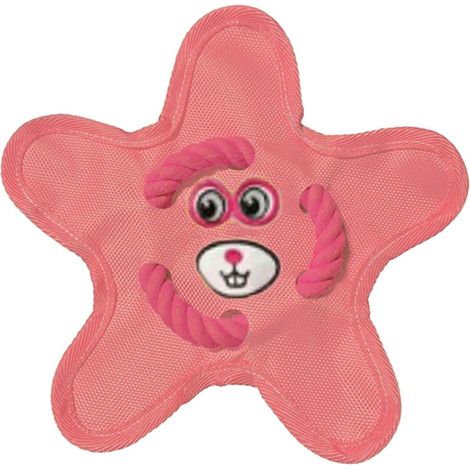 Jouet à mâcher couineur pour chien, peluche résistante en tissu Oxford, idéale pour les chiens qui mâchent beaucoup, jouet de dentition pour chiots, jouet interactif pour jouer à la balle, rose. (1/5)