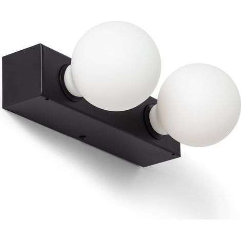 Wandleuchte Badezimmer Metall 2 Strahler Aizkra Schwarz