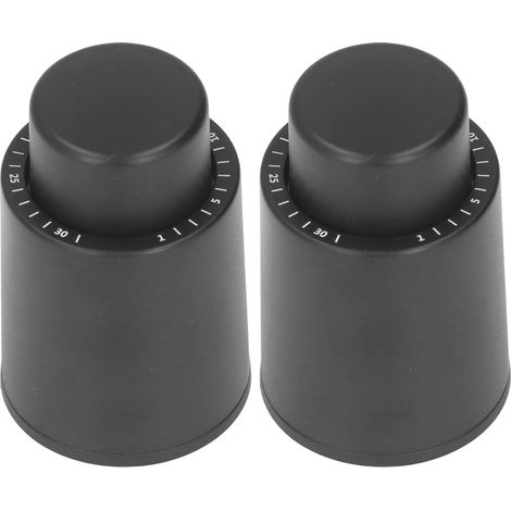 Lot de 2 bouchons de bouteille de vin à pression sous vide, préservant la fraîcheur, durables, réutilisables et étanches, pour une inscription sûre de la date. (1/5)