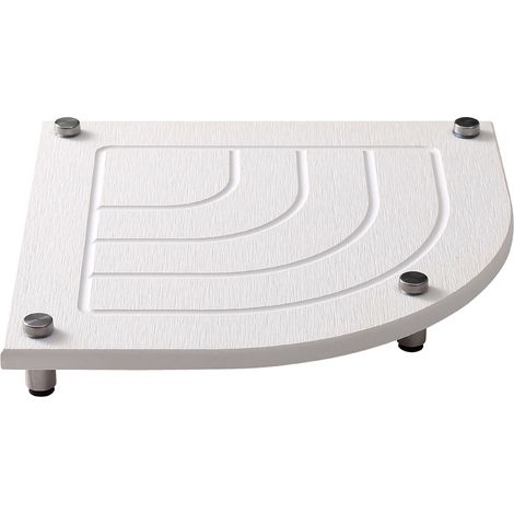 Tapis de séchage en pierre en forme d'éventail, bac absorbant l'eau avec pieds en acier inoxydable, porte-savon pour lavabo en diatomite, blanc (1/5)