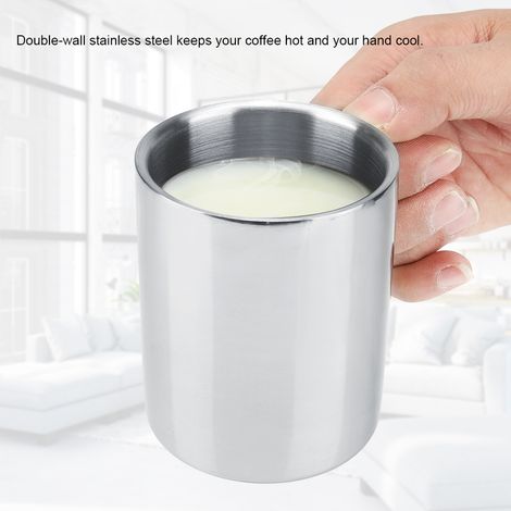 Tasses isothermes à double paroi en acier inoxydable durable avec couvercle à poignée (L) (1/5)
