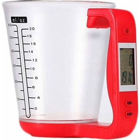 Verre doseur Verre Mesureur Numérique avec Balance de Cuisine Cruche de Mesure avec Numérique Ecran